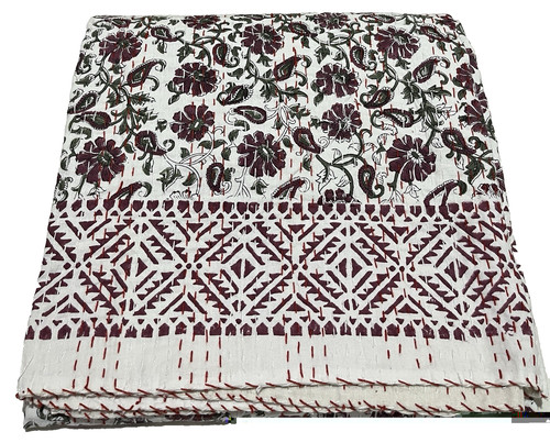 Indian kantha quilt bedspread - kantha,