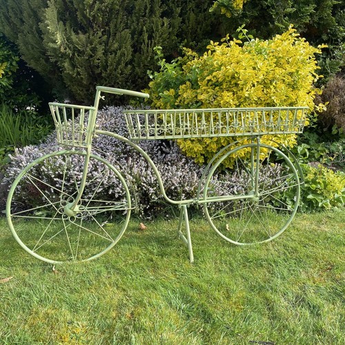 Green metal bicycle - xl, flower