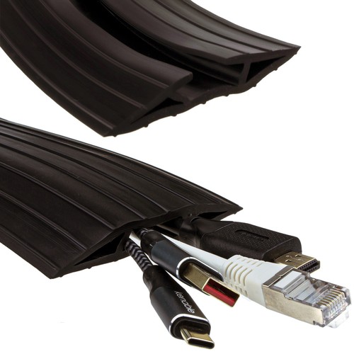 Black rubber floor cable - black,