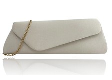 New Womens Ladies Clutch Bag Bridal Evening Party Shoulder Plain Handbag Cross