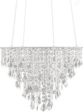 17.7" Chandelier Style Wedding Cake Stand - Faux Crystal Hanging Swing