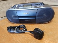 Sony CFD-S01 CD Tape Player Radio, Grey/Black - Portable Battery / Mains Powered
