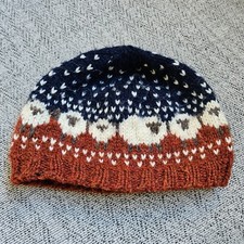 Fairisle Beanie Hat. Hand