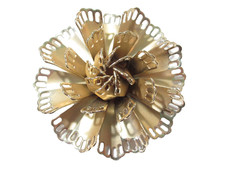 Coro Signed Dainty Folded Gold Tone Brooch Pin