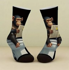 NEW, 1 Pair Monkey On Toilet