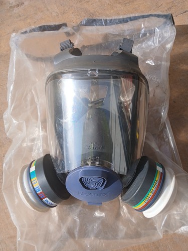 Molded gas mask with - gas, filters