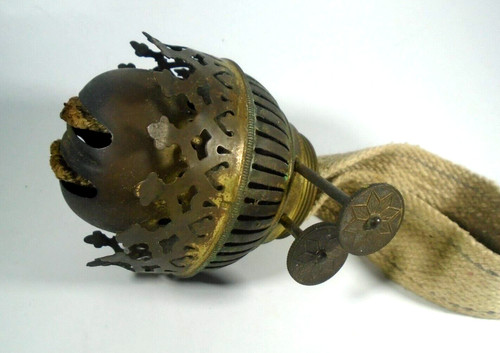 Antique brass oil lamp - brass,