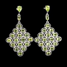Silver Earrings Peridot