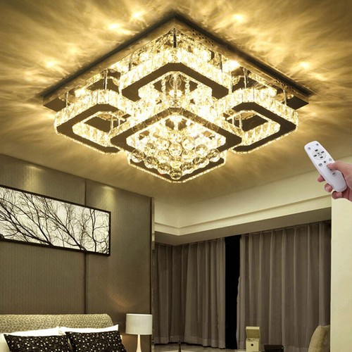Square led crystal chandelier - square,