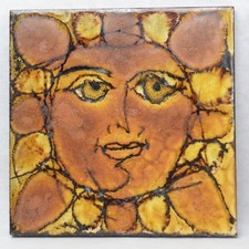 Chelsea Pottery Sun Face Tile by Joyce Morgan