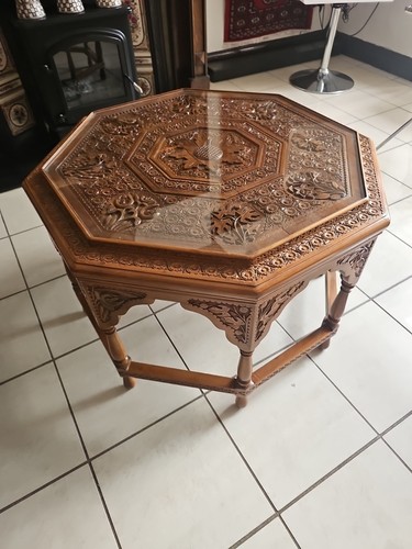 Ornate octagonal walnut coffee - ornate,