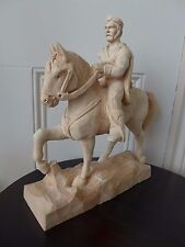 Wooden horse statue with