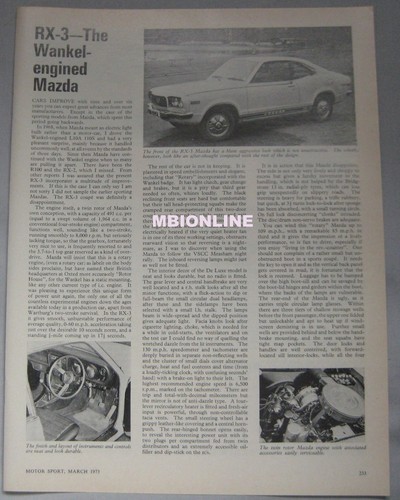 1973 mazda original - rx-3, motor