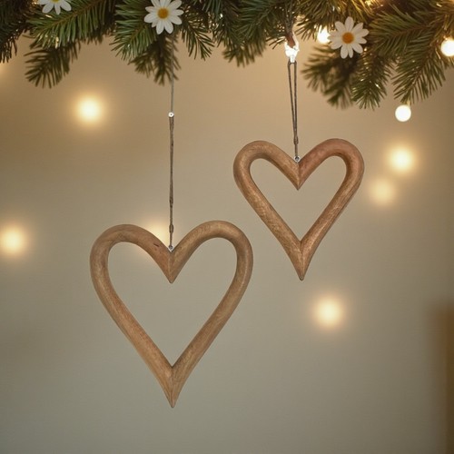 Pair large natural wooden - large,