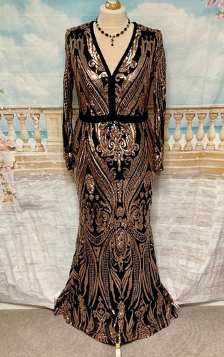 Evening dress black gold - 18,