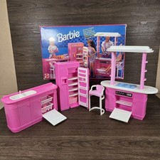 Barbie Mattel Kitchen Playset 8754 Vintage 1993 Fridge Dishwasher Oven 
