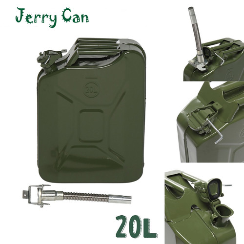 Jerry can 20l with spout - with, green