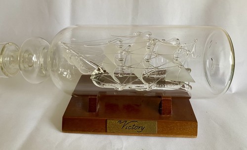 Hms victory vintage glass ship - hms,