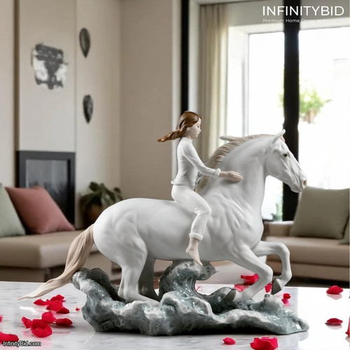 Lladro riding her horse the - on,