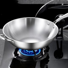 Stainless Steel Wok Pan with