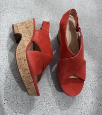 Clarks Coral/Orange Suede