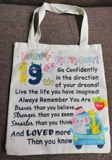 Happy 19th Birthday Fabric Bag