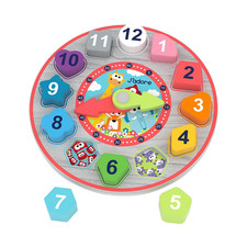 Wooden Clock Shapes Puzzle Toy