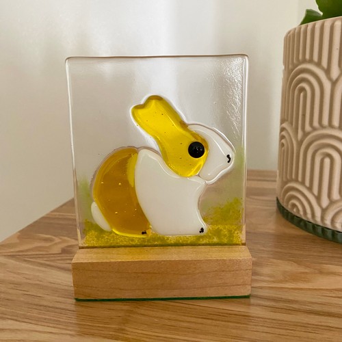 Fused glass bunny - bunny, rabbit
