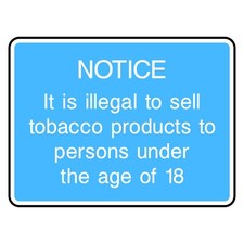 Notice No Tobacco Under 18s