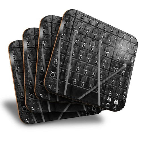 Set square coasters bw - of,