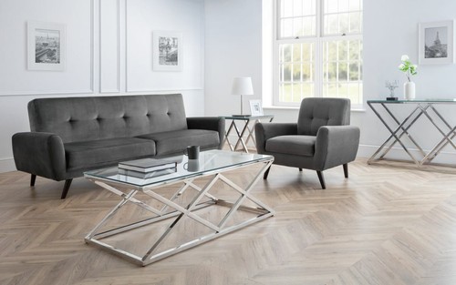 Grey velvet seater sofa - seater,
