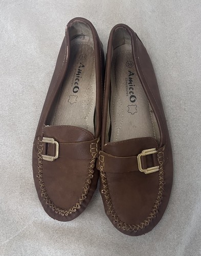 Woman brown flat moccasin - brown,