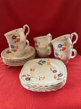 c 1950 Grindley floral tea trios set of 6 pattern #149