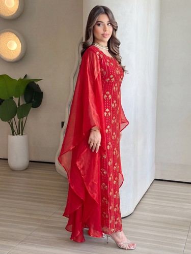 Batwing sleeve long dress - batwing,