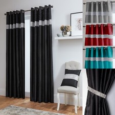 Diamante Curtains Pair Of