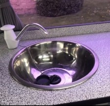 New Stainless Steel Small 28cm Round Sink Boat,Camper,Motorhome,Caravan,Trailer