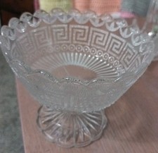 Victorian Pressed Glass Greek Key Design Bowl