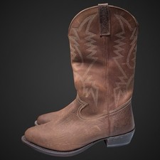 Ian Harold Men Boots UK 12 Cowboy Western Brown Nubuck Leather Australian USA 13