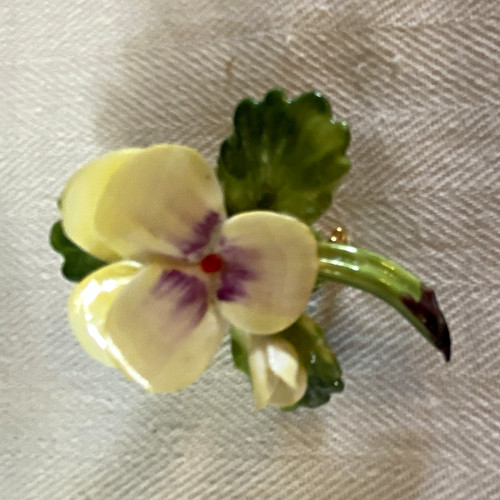 Vintage china pansy brooch - ,