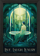 Funny Art Deco Bathroom Framed