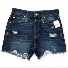 Women's Jean Shorts Free People Dark Wash Denim Shorts Size 27 NWT Distressed