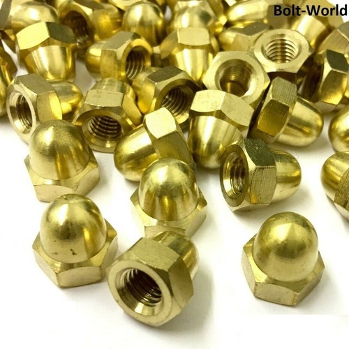 Solid brass hexagon - brass, dome