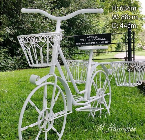 Bike planter vintage white - planter,
