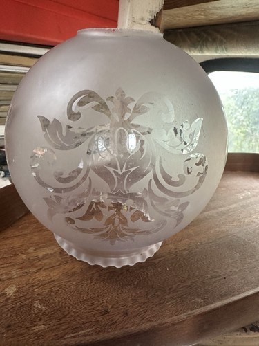Vintage etched glass globe - vintage,