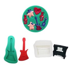 3D Musical Notes Piano Shape Silicone Mold Fondant Molds Cake Decorating Tools