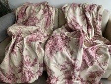 Multiyork Quality Pinch Pleat Linen Curtains Wisteria Design With Tie Backs