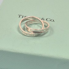 Tiffany & Co 1837 Interlocking Sterling Silver Double Ring Uk L 1/2 Eu 52 Us 6