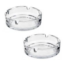 x2 Glass Ashtray Stackable