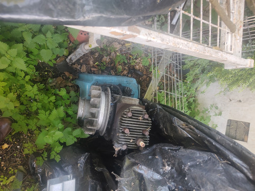 Green metal lawn mower - lawn,