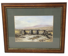 Original Watercolour Post Bridge Dartmoor Signed Helena Spencer 1992Small13"x16"